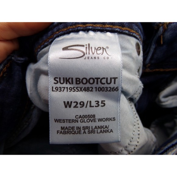 SILVER Suki Bootcut Mid Rise Dark Wash Blue Jeans Womens SZ W29 L35 (W32 L32) - Picture 7 of 11